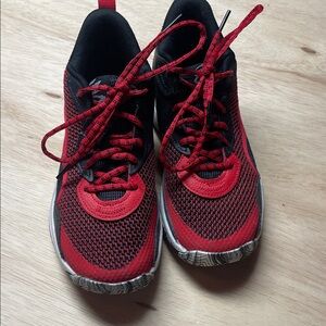 Under Armour Steph Curry Kids Red and Black Sneakers size 4Y